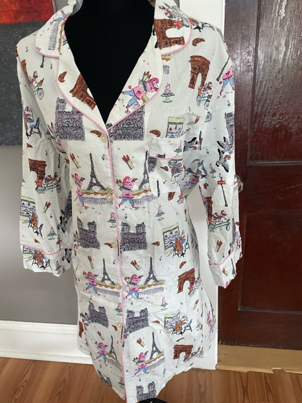Printfresh Parisian Scene Nightshirt-Excellent Condition Sz XL